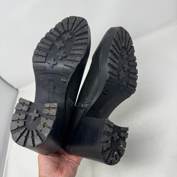 Lucky Brand Women’s Size 9.5 Black Leather Block Heel Ankle Boots Booties - Picture 9 of 14